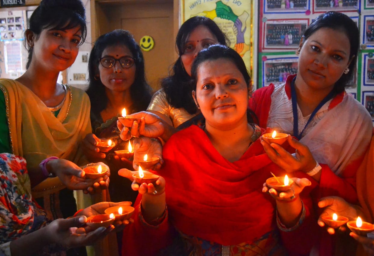 Diwali on every door frame made of little burned through