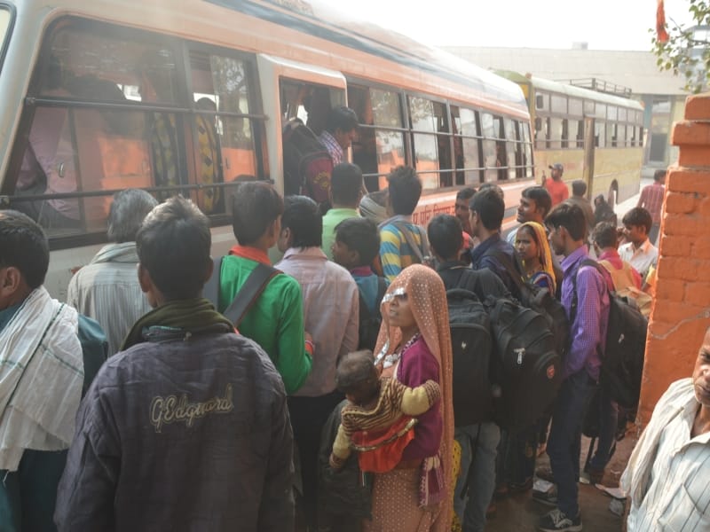 massive crowd due to festival in mathura