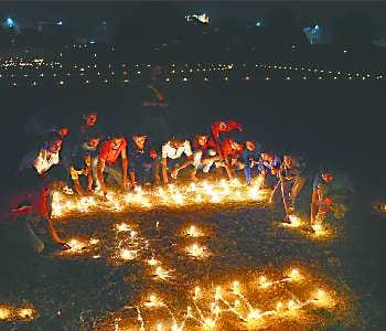 Festival of lanterns lights bathed the city