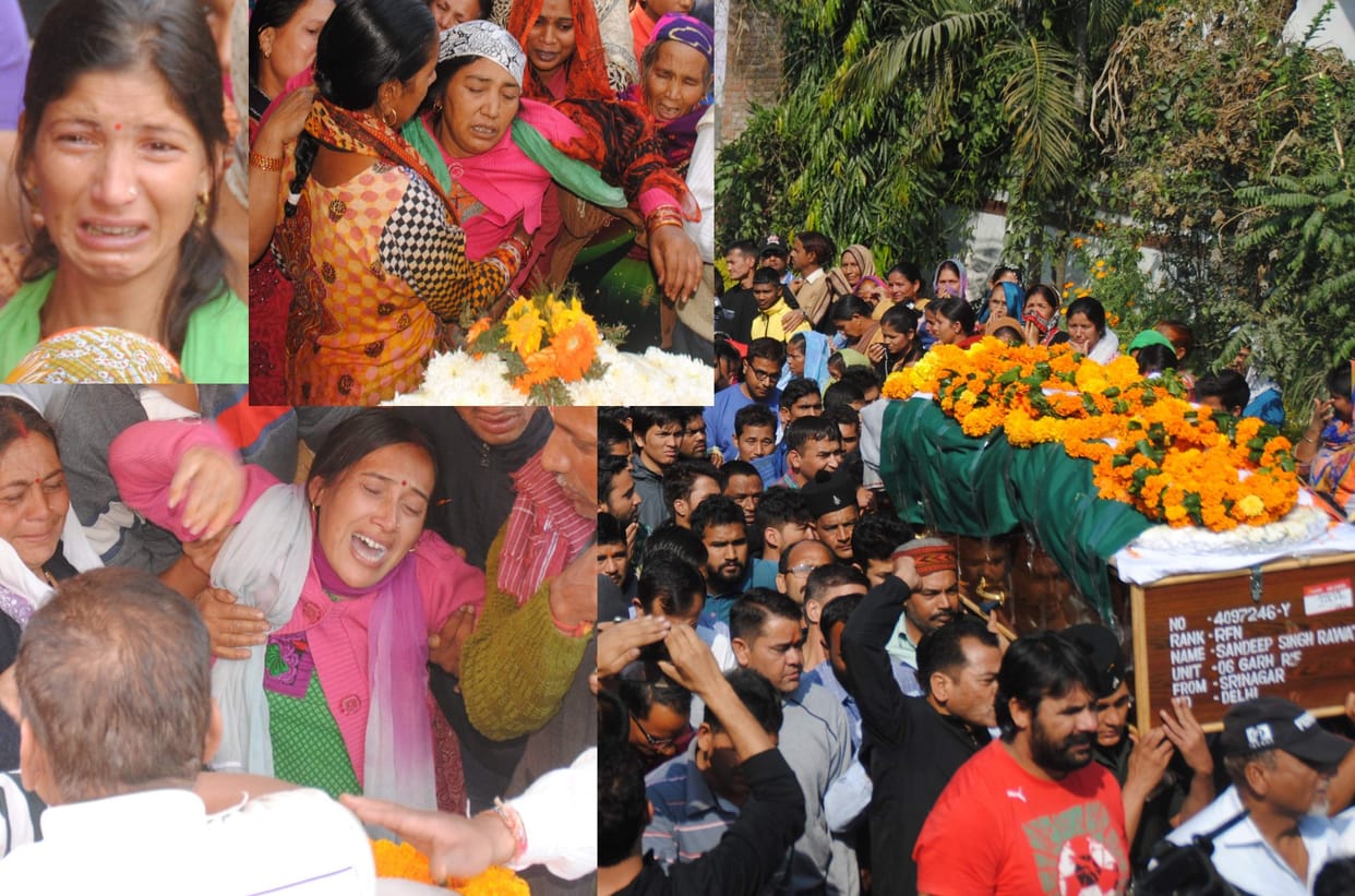 creamtion of martyr sandip singh rawat in dehradun