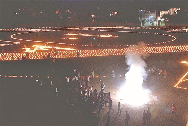 Ten thousand candles were bright stadium