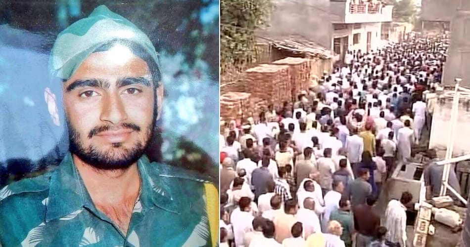Thousands of people attended the funeral of martyr Mandeep Singh