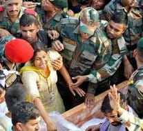 Thousands of people attended the funeral of martyr Mandeep Singh