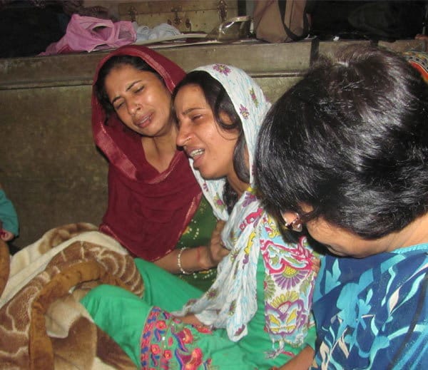 Thousands of people attended the funeral of martyr Mandeep Singh