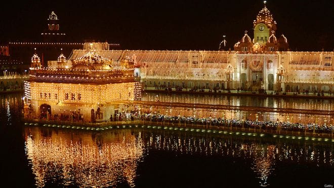 Diwali celebration at golden temple in amritsar punjab