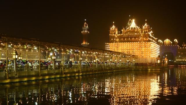 Diwali celebration at golden temple in amritsar punjab