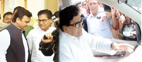 cm akhilesh yadav met to uncle ram gopal yadav in Saifai 