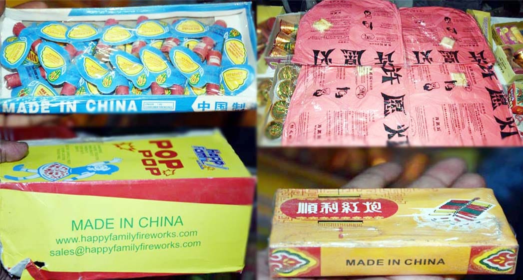 Chinese crackers selling in kanpur without permission