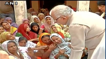 cm ML Khattar meets family members of soldier Mandeep Singh