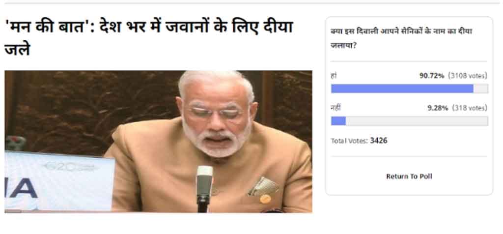 amar ujala poll: 90 percent people lit lamps in the name of soldiers