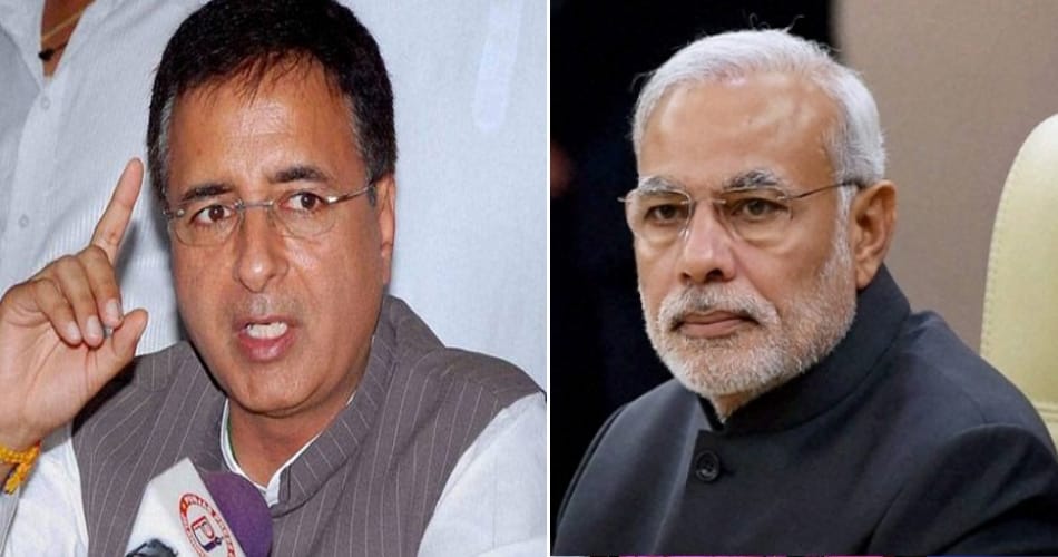 Congress national spokesperson Randeep Surjewala questions to pm modi
