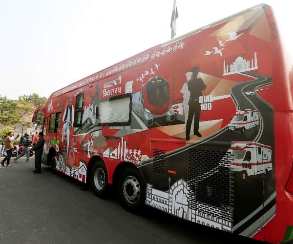 bus for chief minister akhilesh yadav for his rathyatra.