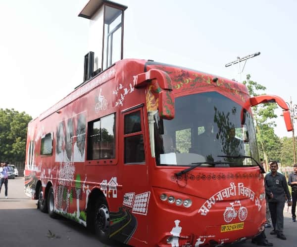bus for chief minister akhilesh yadav for his rathyatra.