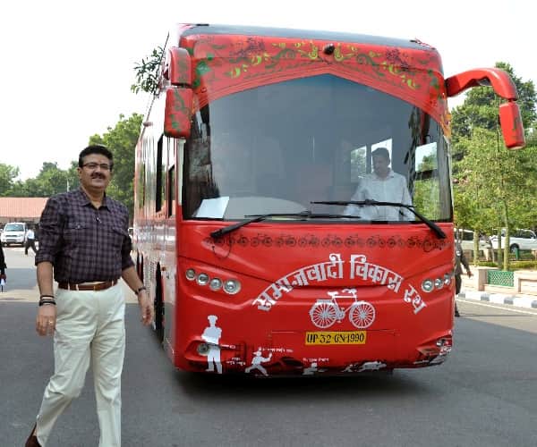 bus for chief minister akhilesh yadav for his rathyatra.