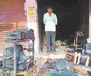 Shop burned