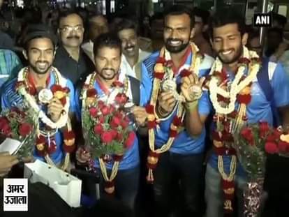 WARM WELCOME OF INDIAN HOCKY TEAM