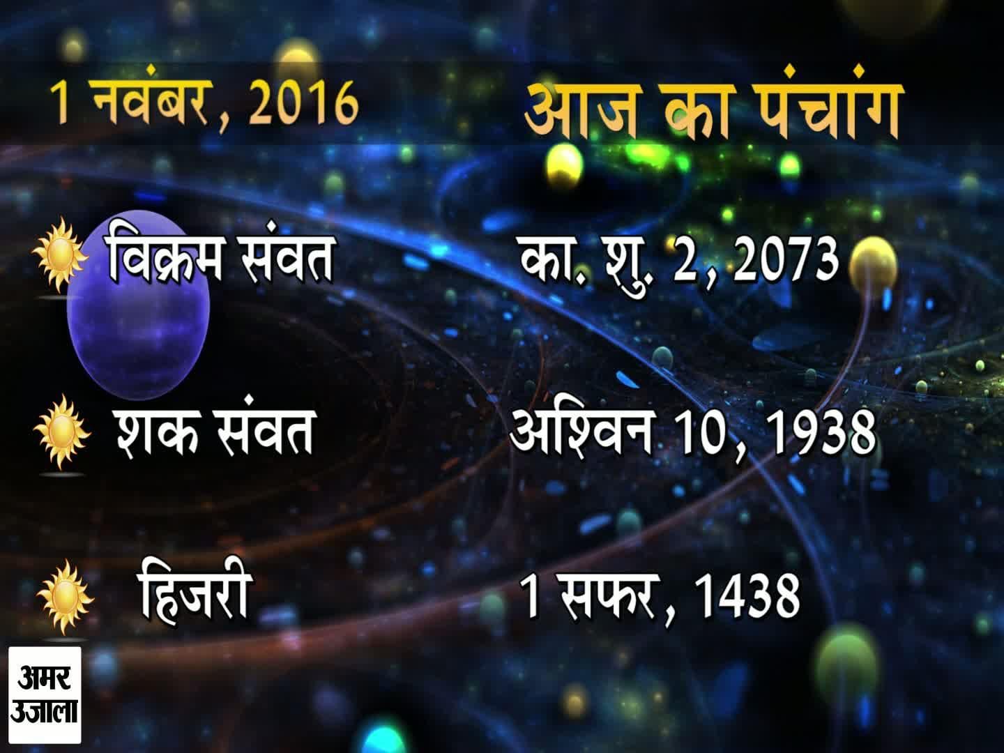 पंचांग 01 नवंबर 2016