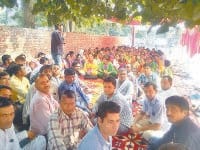 fatehabad, nhm employes, protest, against health minister,  fatehabad,  harayana