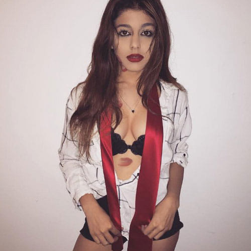 bold look of aalia ibrahim with revealing dress