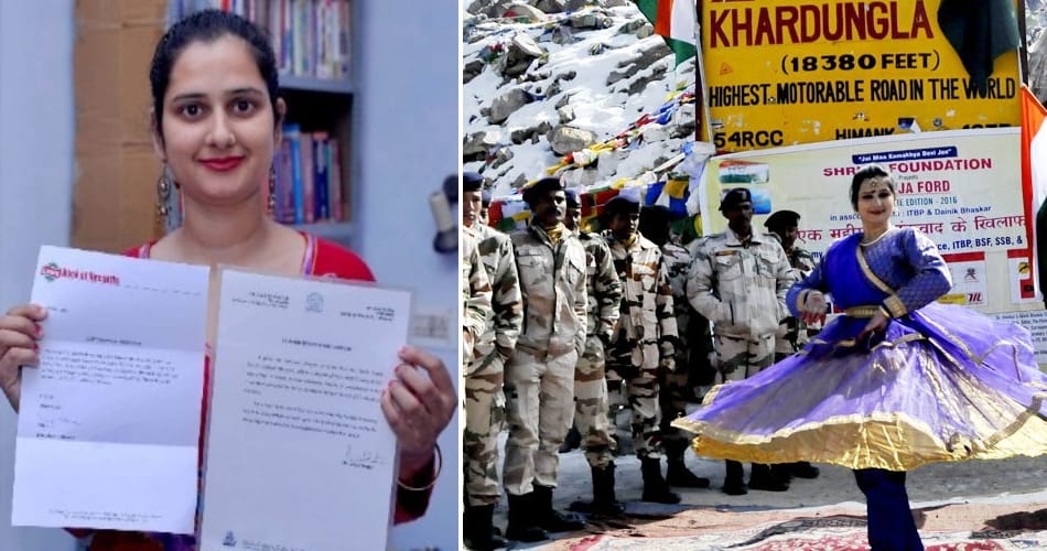 shruti gupta kathak performance on world's highest road in ladakh for salute to indian army