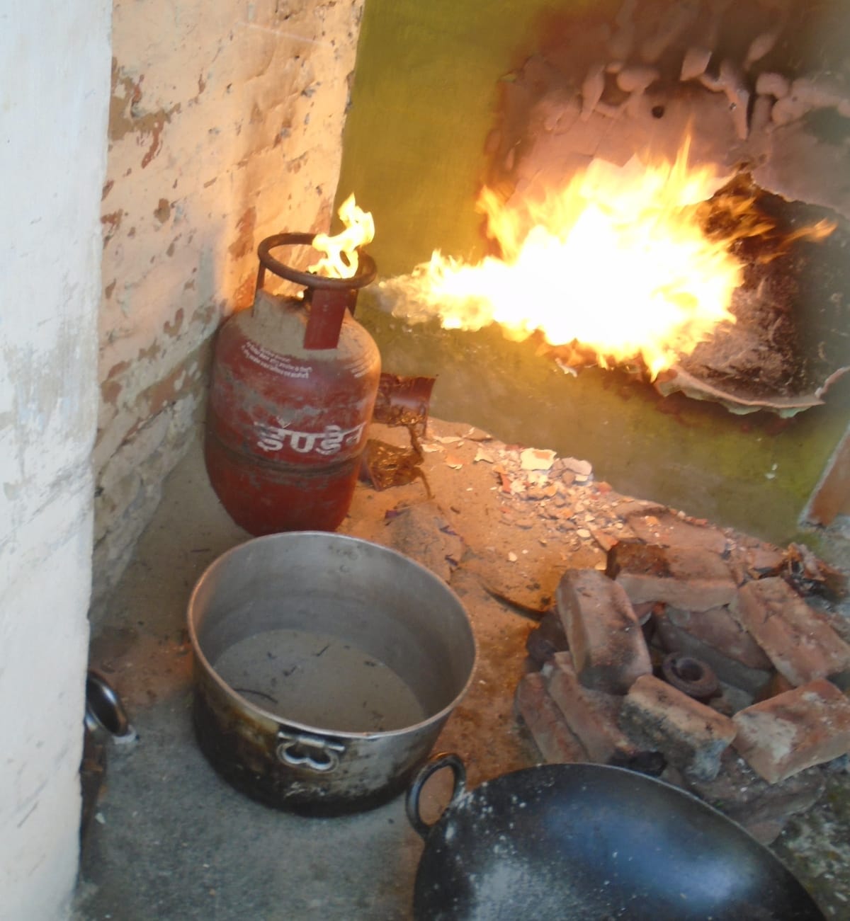 multi places lit fire in diwali