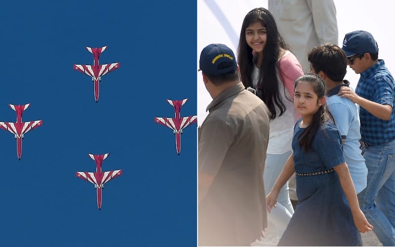 akhilesh yadav kids enjoy air show in lucknow
