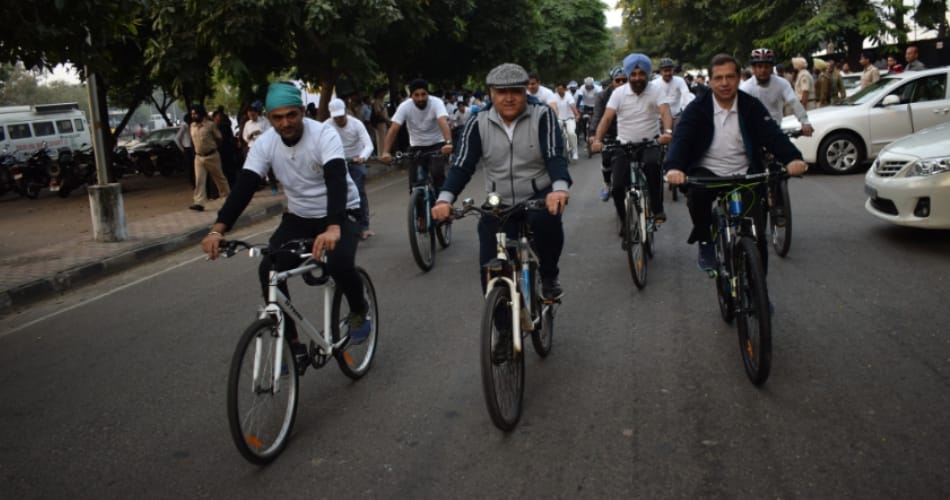 chandigarh lawyers and judges cycle rally on golden jubli celebration programme