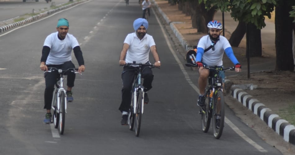 chandigarh lawyers and judges cycle rally on golden jubli celebration programme