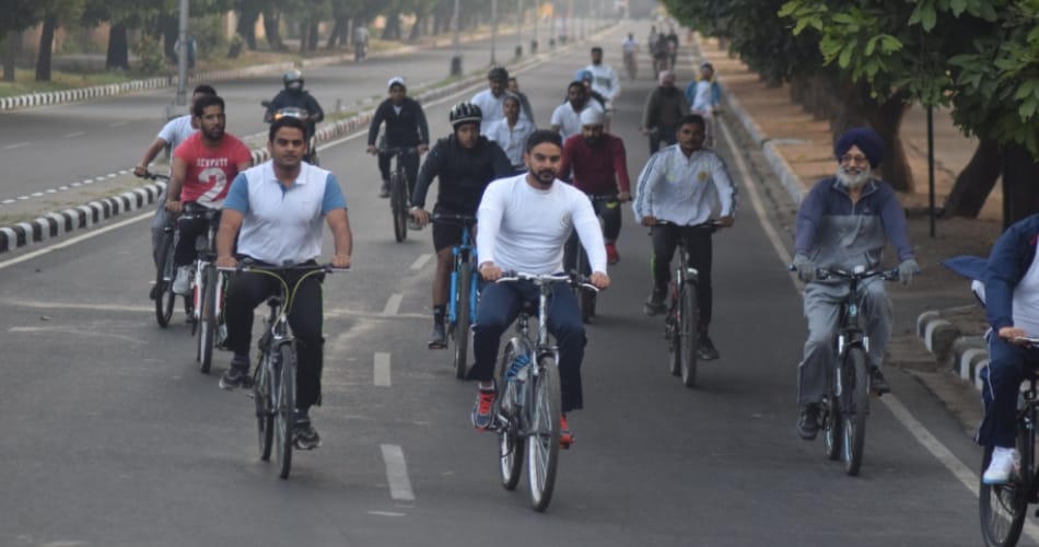 chandigarh lawyers and judges cycle rally on golden jubli celebration programme