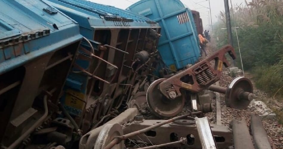 goods train derail in rohtak of haryana, trains route affected and many trains cancelled