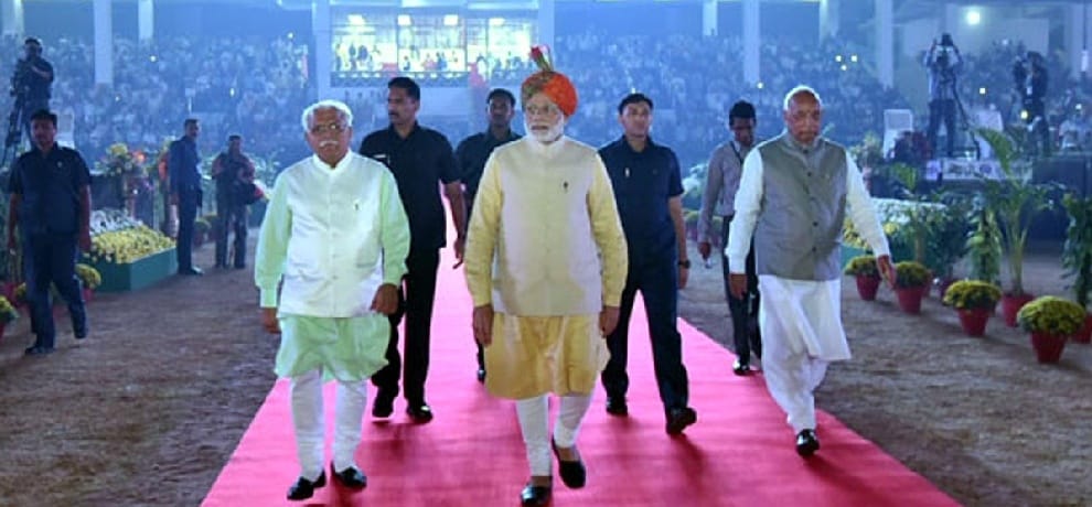 modi fans were unhappy with the arragements of haryana golden jubilee program
