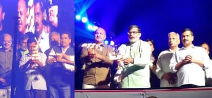 maha arti at yamuna ghat delhi, cm kejriwal announces 5 kilometer river front on yamuna