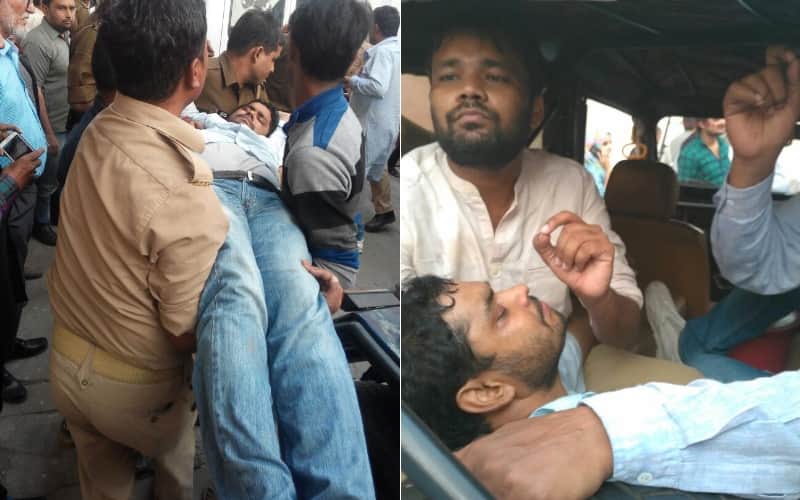 police brutally beats protesters in lucknow