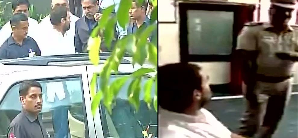 video:  Inside visuals of the Mandir Marg Police station , where Rahul Gandhi has been detained.