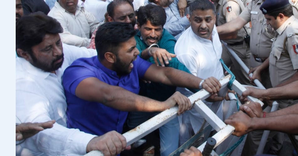 chandigarh congress protest on ex serviceman ramkishan suicide issue