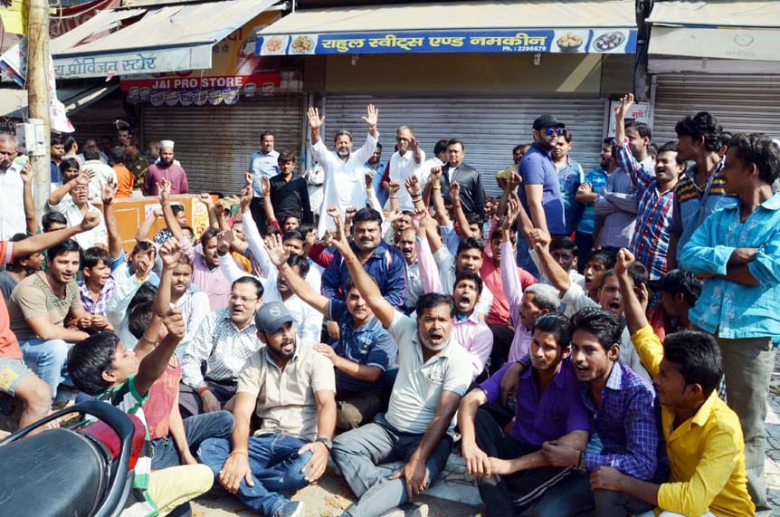 gunda tax protest off market protesting outcry in kanpur