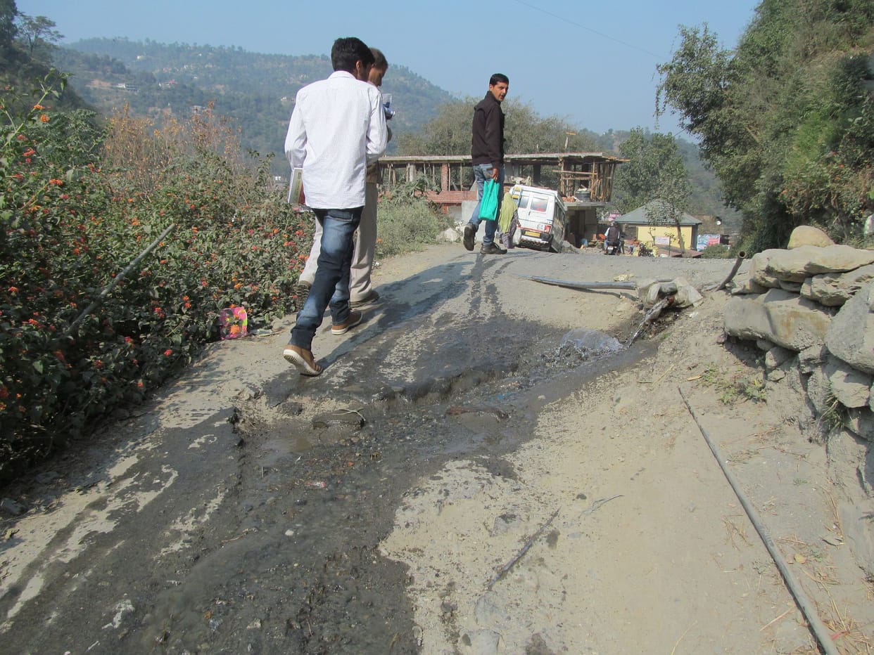 water in road