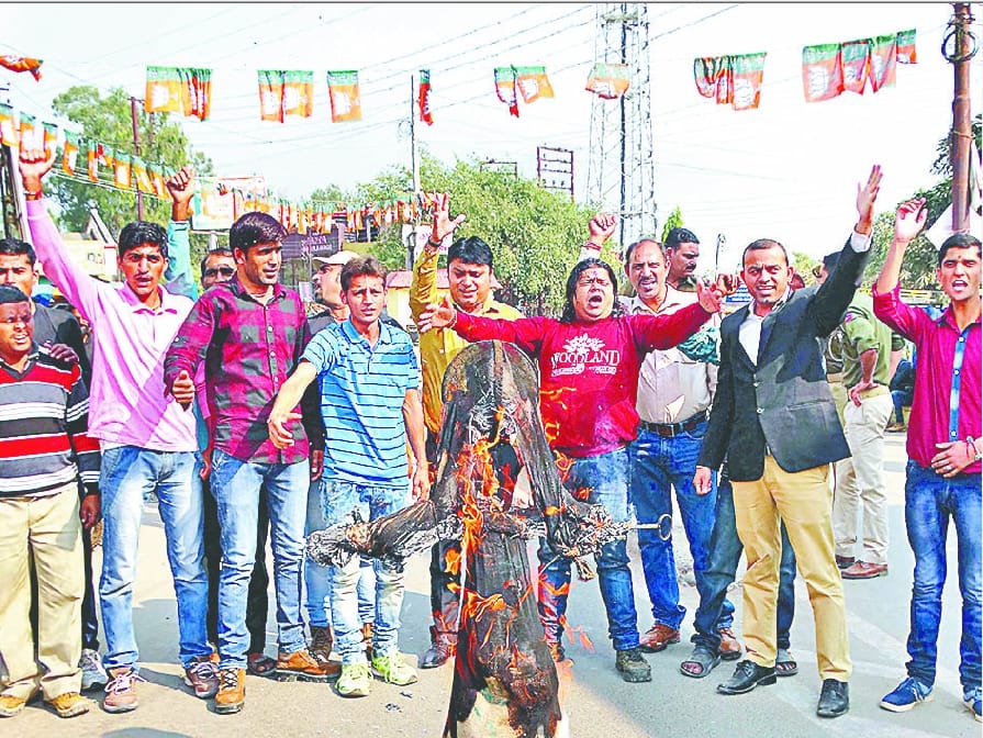 Panthers burned an effigy of Pakistan