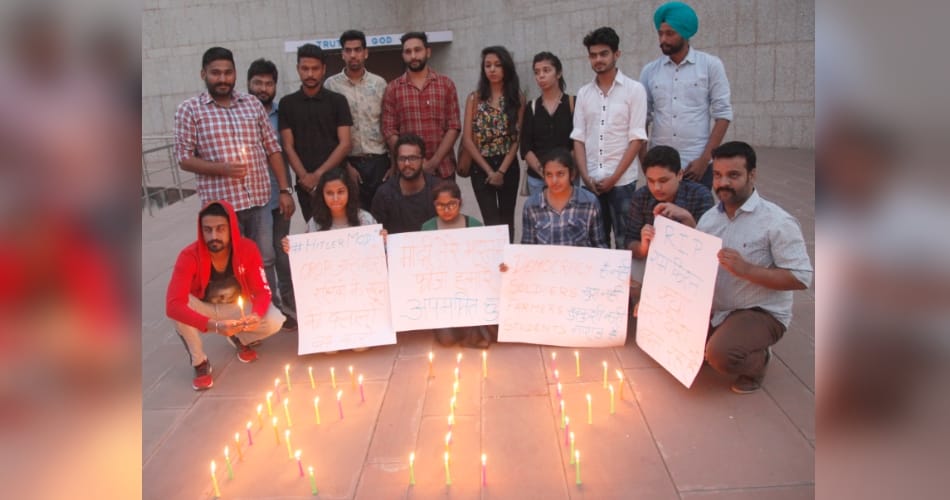 PU campus, NSUI, Candle March, tribute to Ramkishan, punjab university