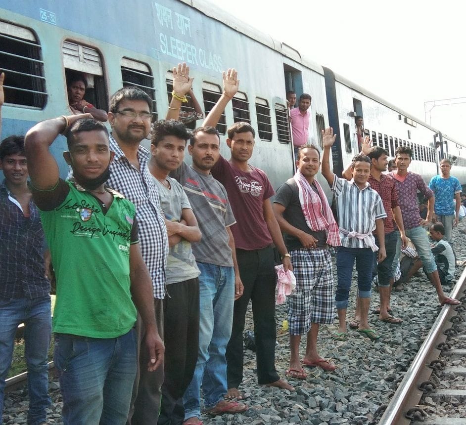 The train stopped at delay