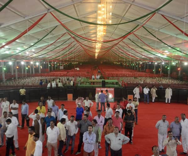 preprations for silver jubliee programme of Samajwadi party.