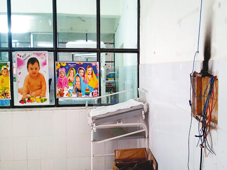 fire in dist hosp