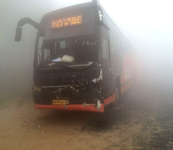 mini tempo suppressed by truck and bus in dabwali of sirsa, people killed