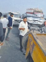 He went on a dozen vehicles in heavy fog, Kurukshetra