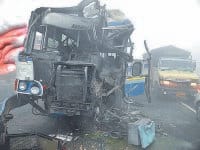 panipat, smog, 36, vichel, 1, die, 30 injured