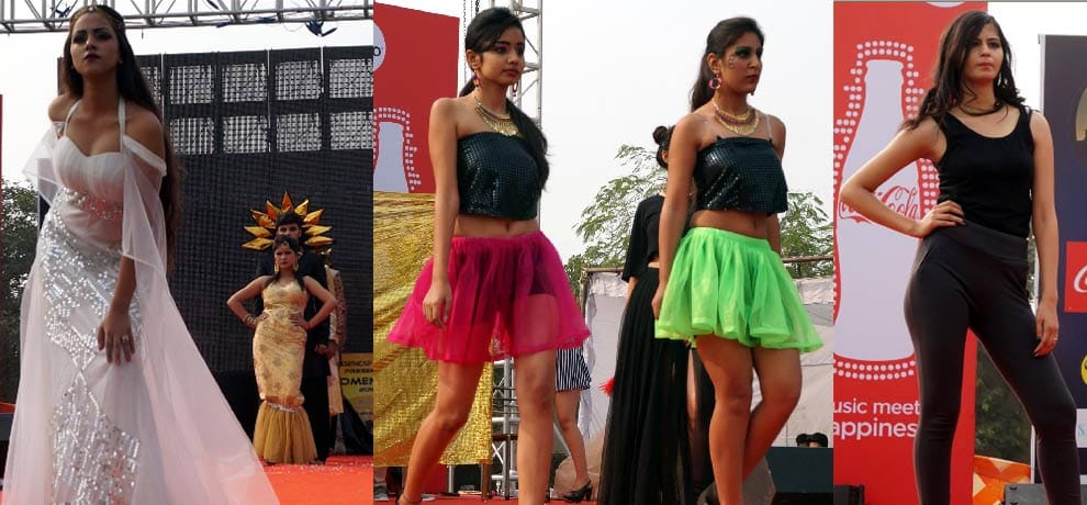 girls cat walk in gurgaon during college fest