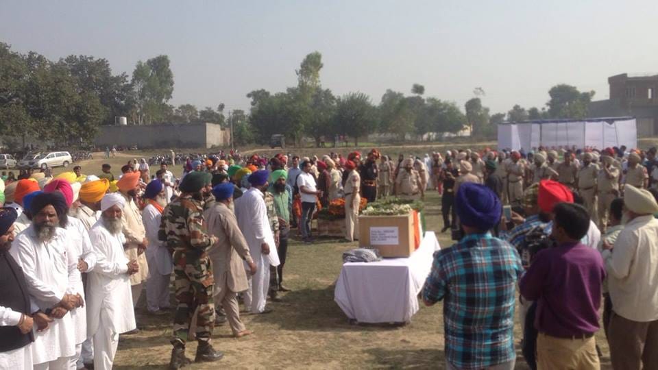 martyr gursewak singh funeral in taran taran of punjab