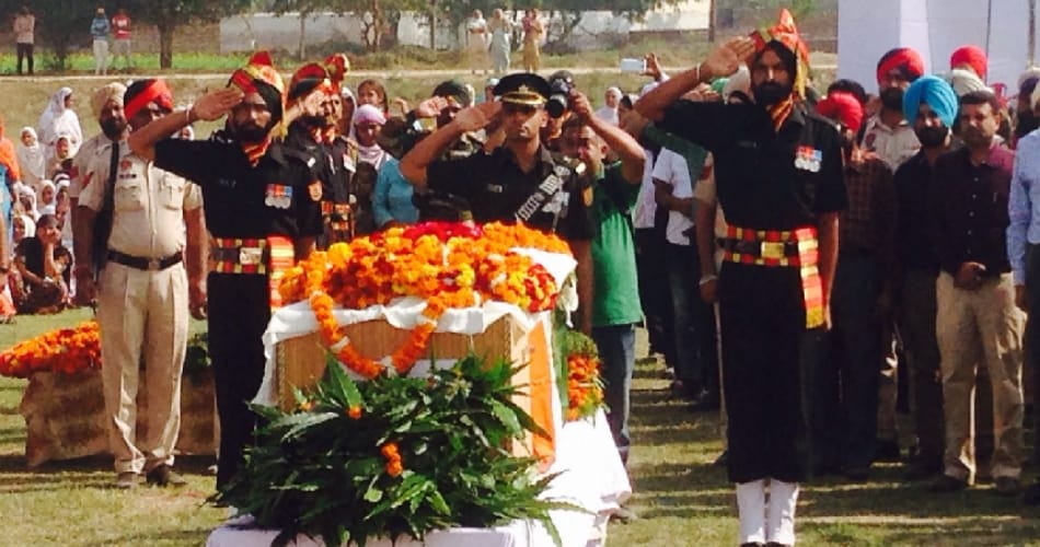 indian army soldier martyr gursewak singh funeral in virana village of taran taran punjab