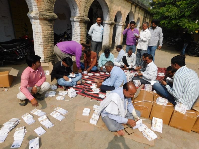 Employees working on a war footing to issue ration cards