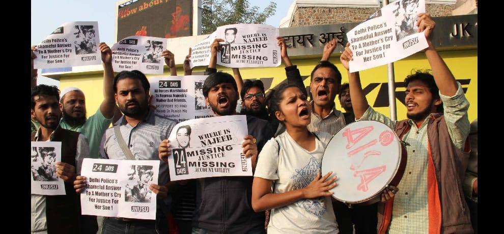 jnu students protest against police delhi